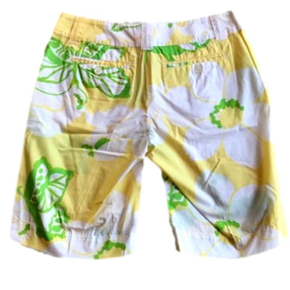 Lilly Pulitzer Yellow & Green Floral Print Shorts - Picture 2 of 14